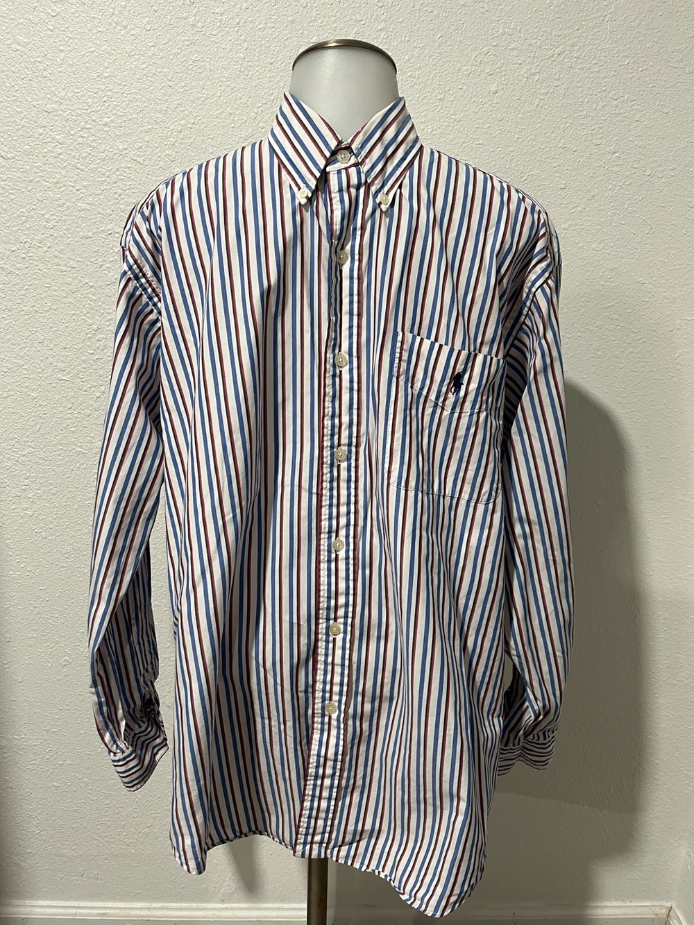 Ralph Lauren Golf Striped Button Up Shirt Size Medium